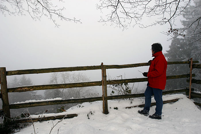 Blick vom Martinsfelsen - leider nur in die Nebelwand