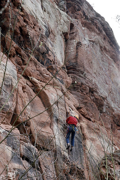 Kletterer am Lämmerfelsen