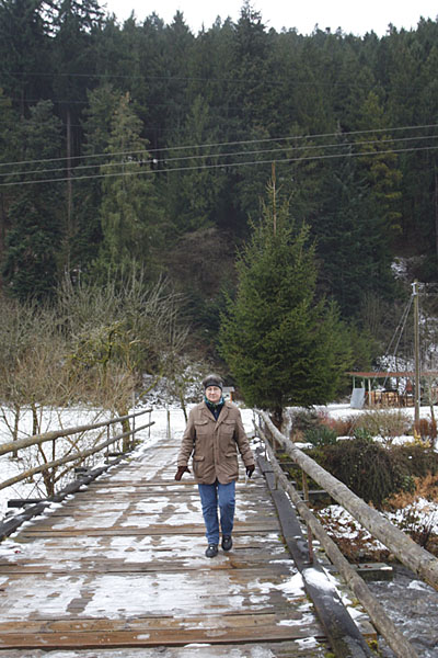 Schlüpfrige Brücke über die "Wilde Gutach"