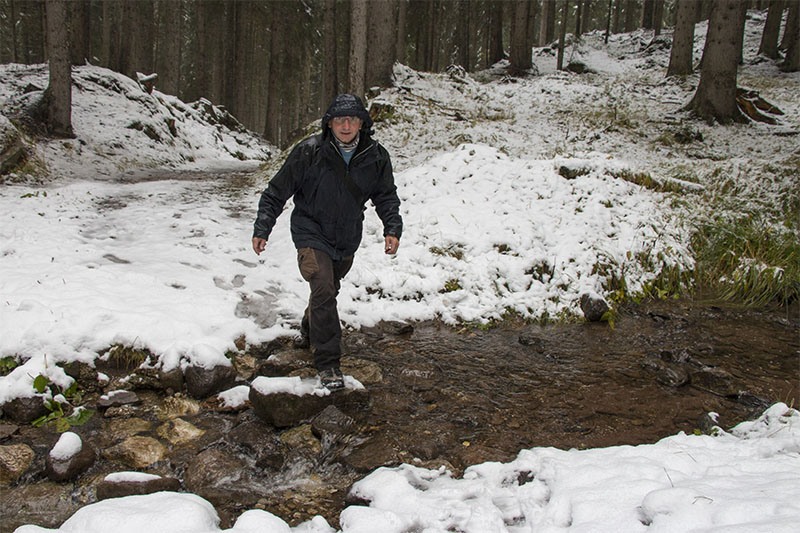 Mittlerweile ist der Schnee in Regen übergegangen ...