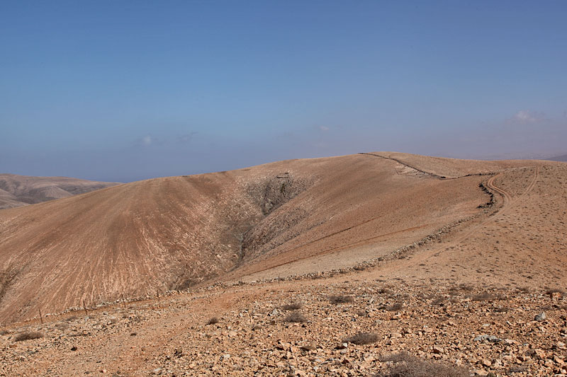 Der Weg führt hier immer am Zaun entlang