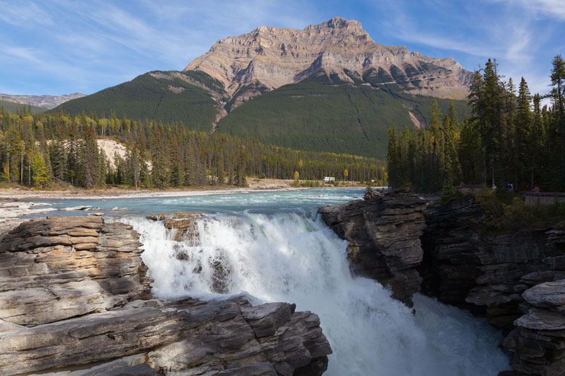 Auf dem Rückweg kommen wir an den Athabasca Falls vorbei ...