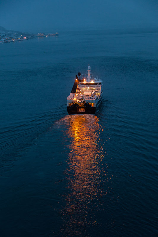 Fahrt aufs Meer hinaus