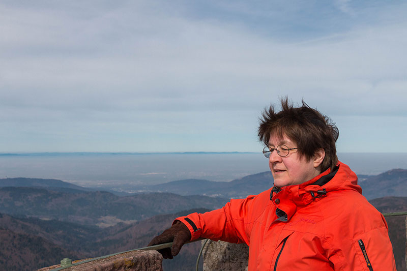 Vroni auf dem windigen Turm