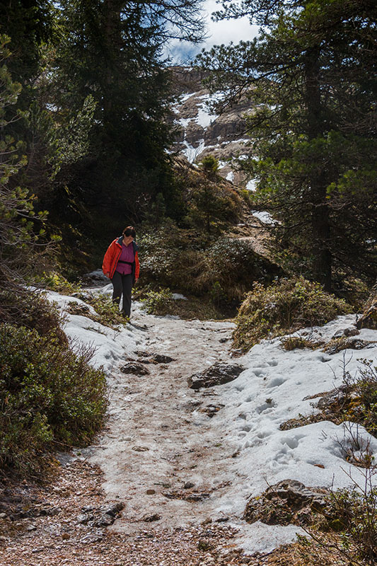 Beim Abstieg sind einige Wege ziemlich vereist