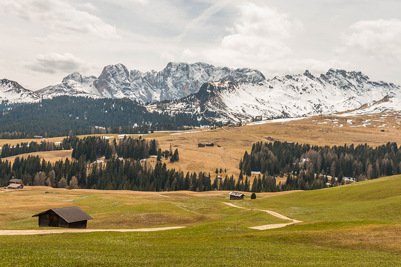 Schöne Landschaften auf der Seiser Alm