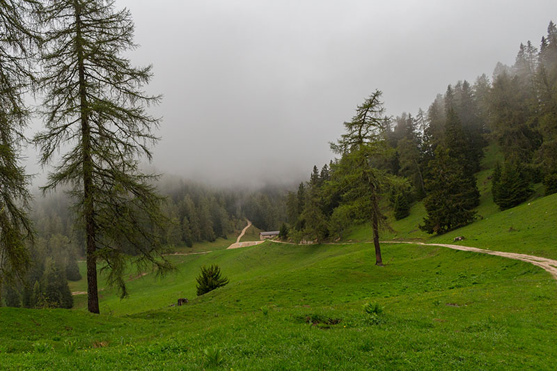 Nebel liegt über den Tälern