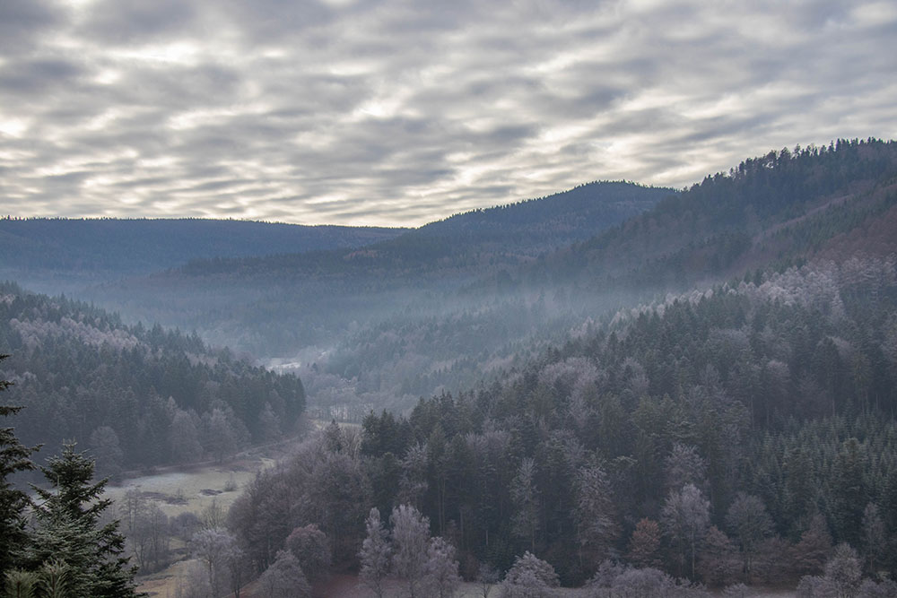 Blick über die gegenüber liegenden Hügel 