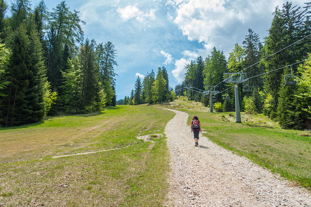Erstmal geht es lange bergauf ...
