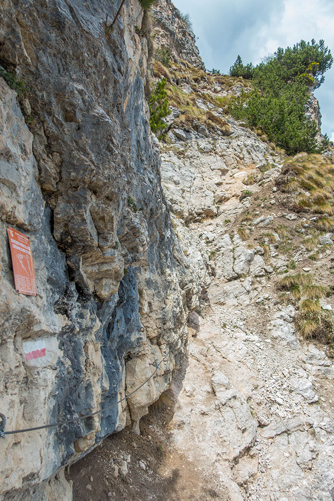 ... bis der mit Seilen gesicherte Teil beginnt