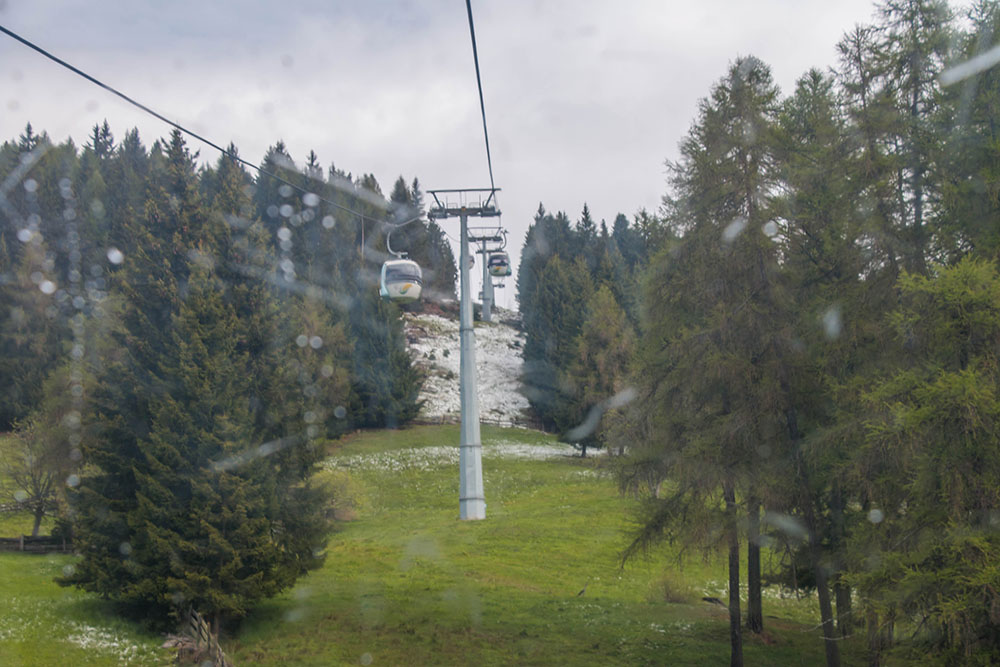 Mit der Seilbahn fahren wir zur Schwarzseespitze