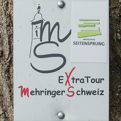 Kennzeichnung des Wanderweges Mehringer Schweiz