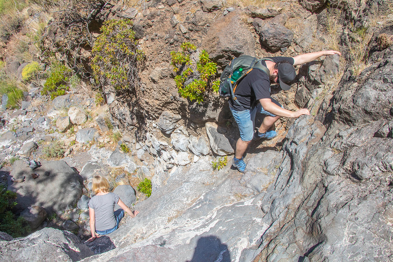 Kletternd und rutschend ... 