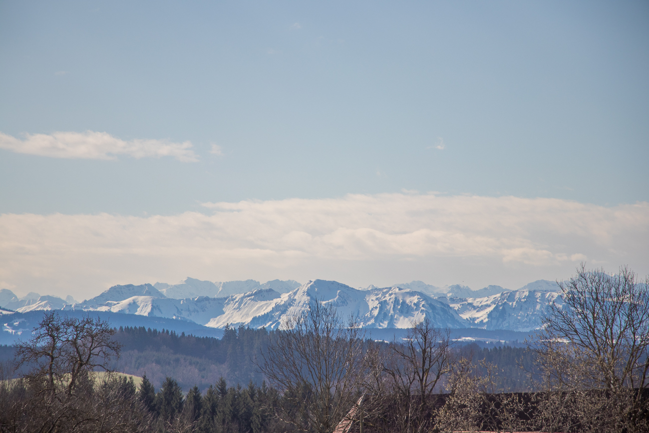 Anfahrt nach Scheidegg: Bergpanorama