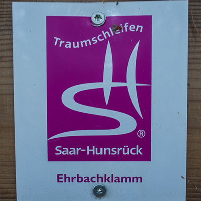 Kennzeichnung der Traumschleife Ehrbachklamm 