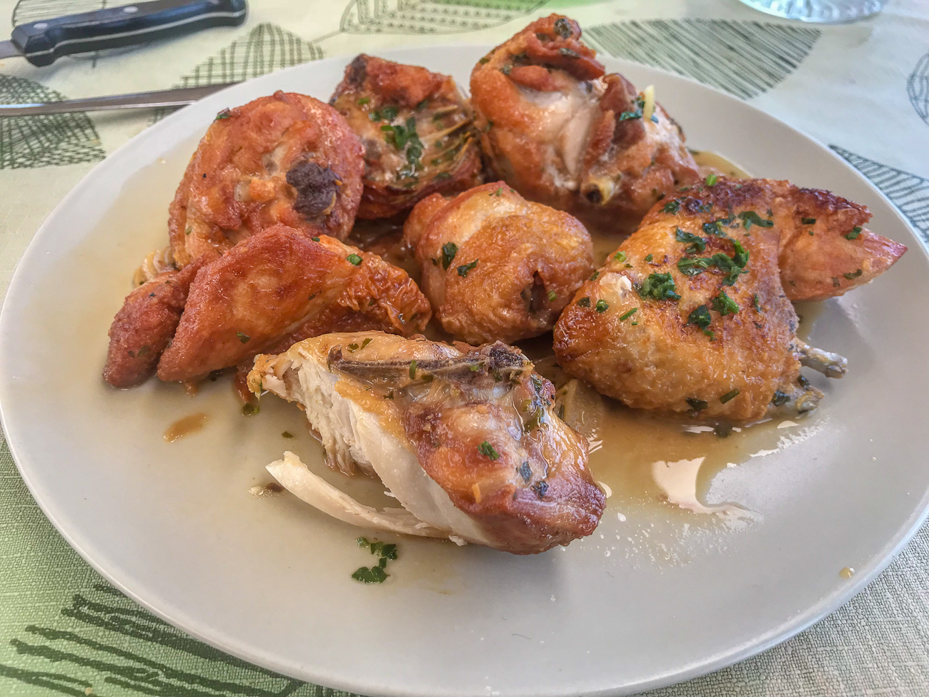 ... und die feste Belohnung: Knoblauch-Hühnchen ;-) 