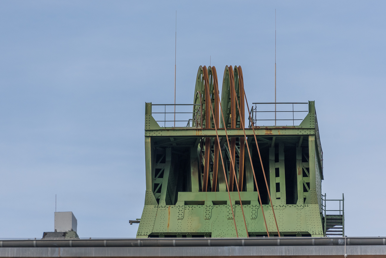 Die Maschinenbühne des Förderturms
