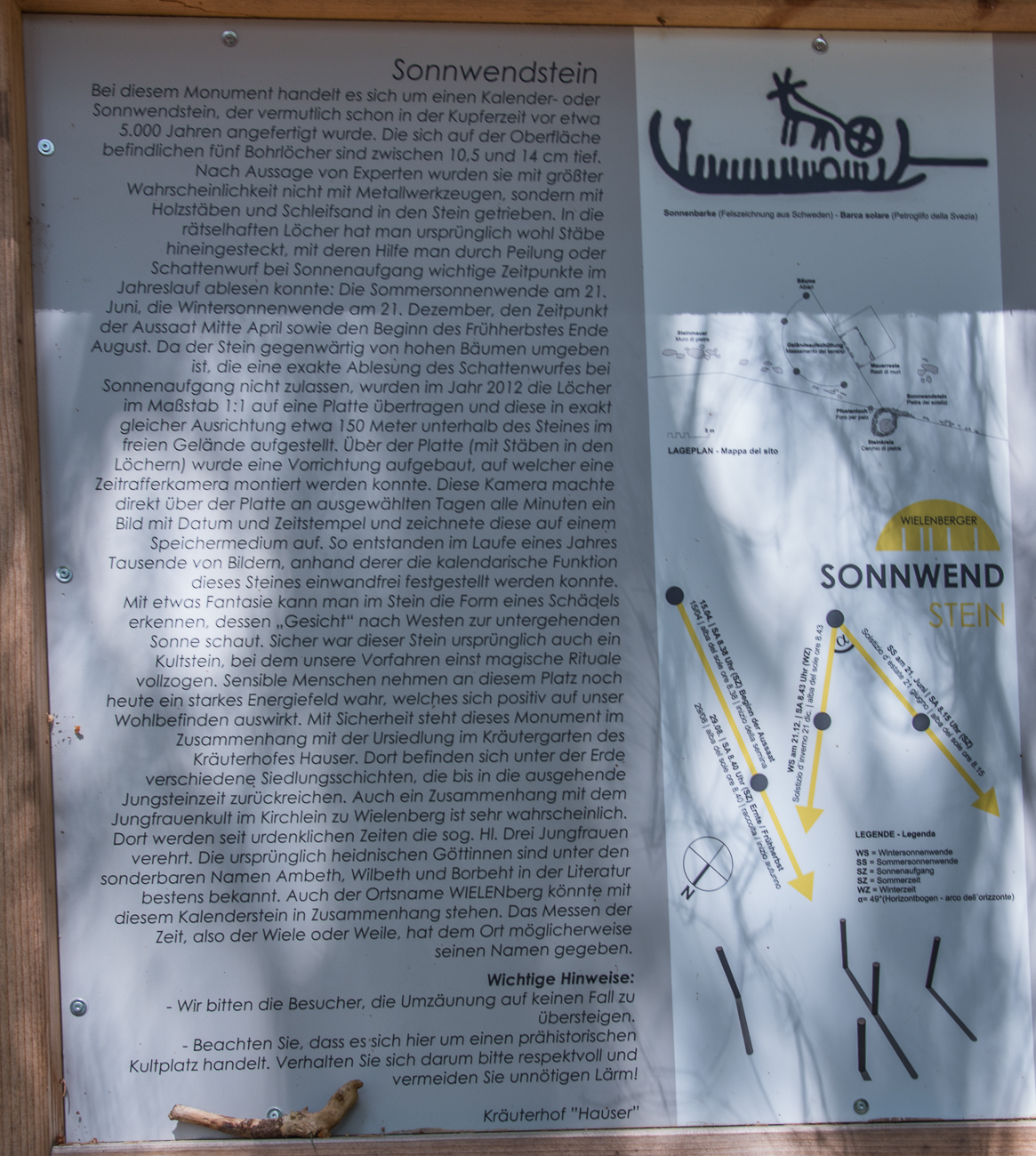 Erklärung zum Sonnenwendstein