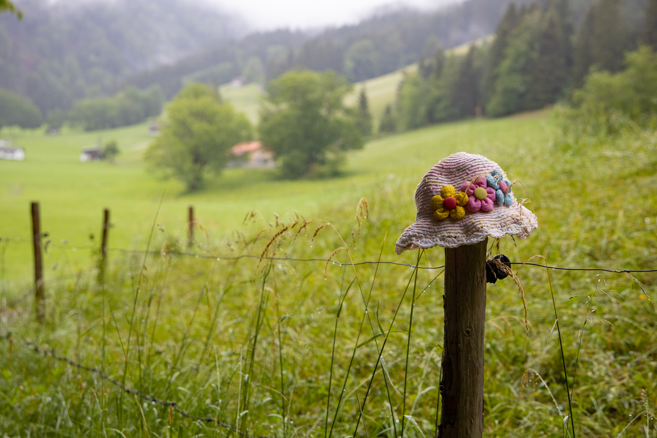 Schöner Hut, aber nass