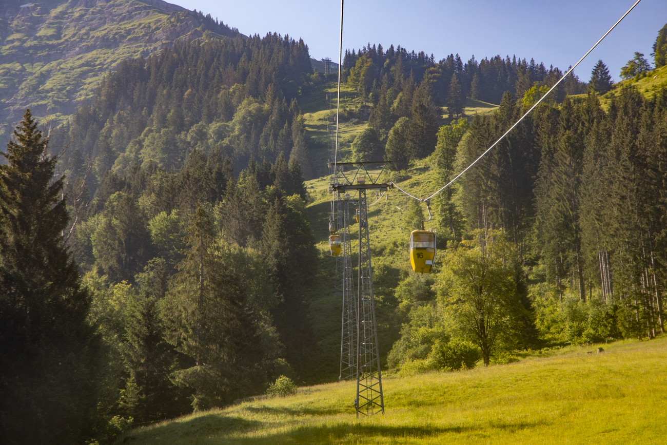 Fahrt mit der Hochgratbahn zur Bergstation