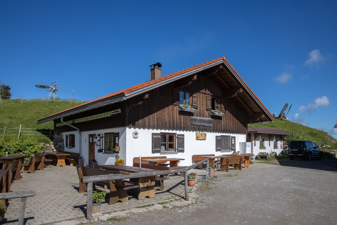 Hütte nahe der Bergstation, da freuen wir uns schon auf den Rückweg