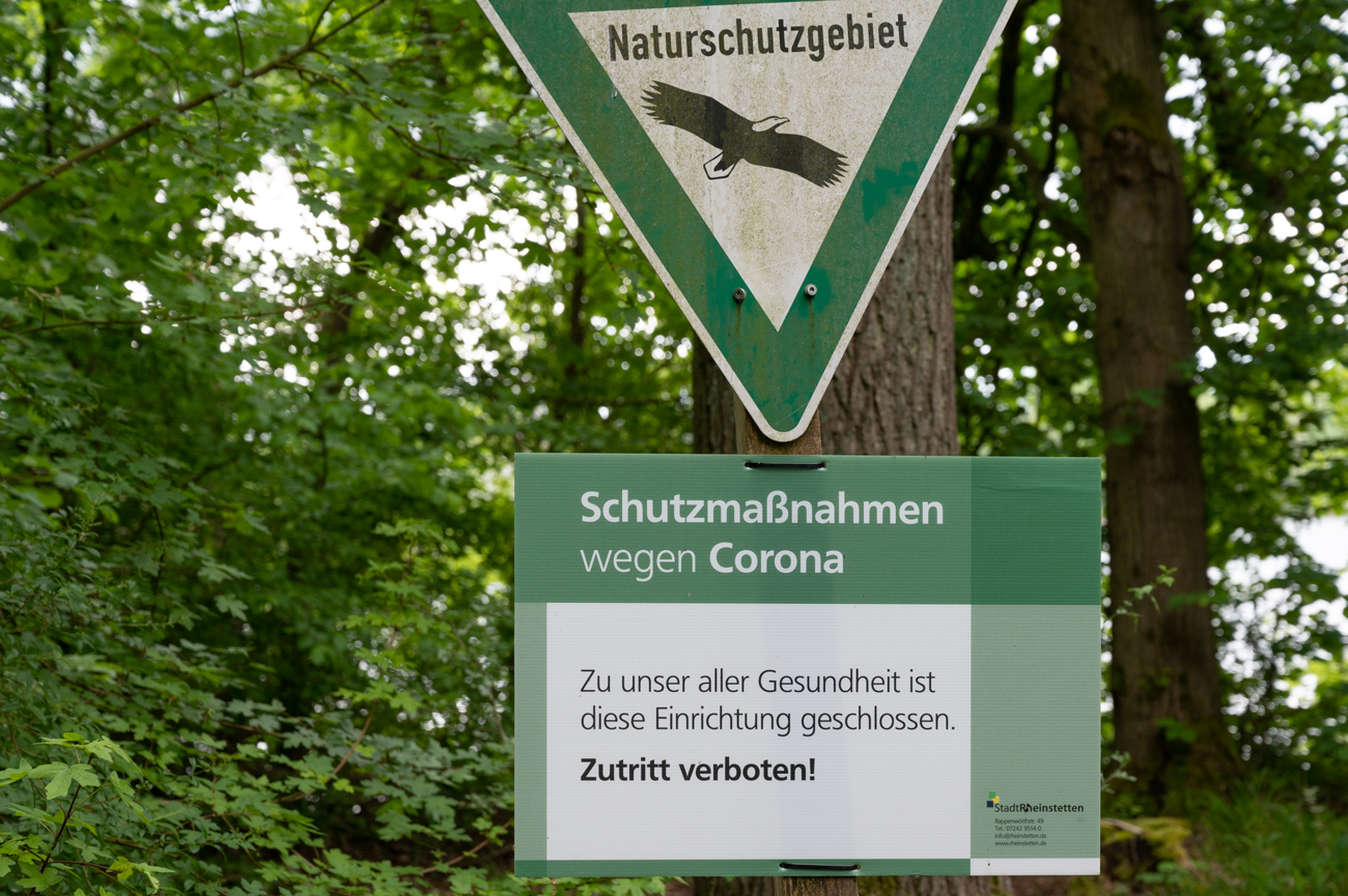 Alle Zugänge zum See waren wegen Corona gesperrt :-(