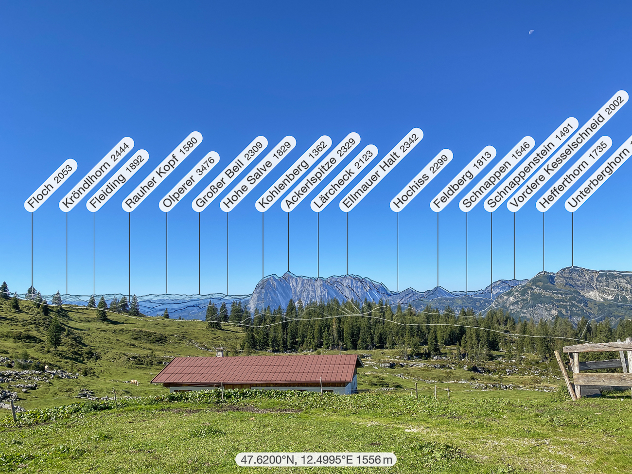 Blick vom Straubinger Haus auf die Bergkette