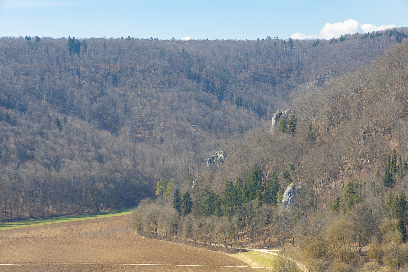 Felsen an den Hängen des Aachtals