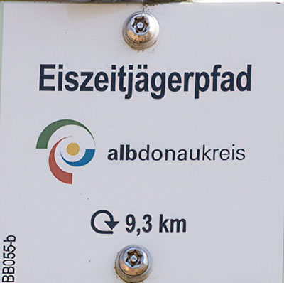 Kennzeichnung des Qualitätswanderweg "Eiszeitjägerpfad"