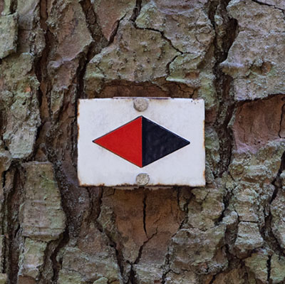 Kennzeichnung des Weges durch das Monbachtal - nicht des kompletten Weges!