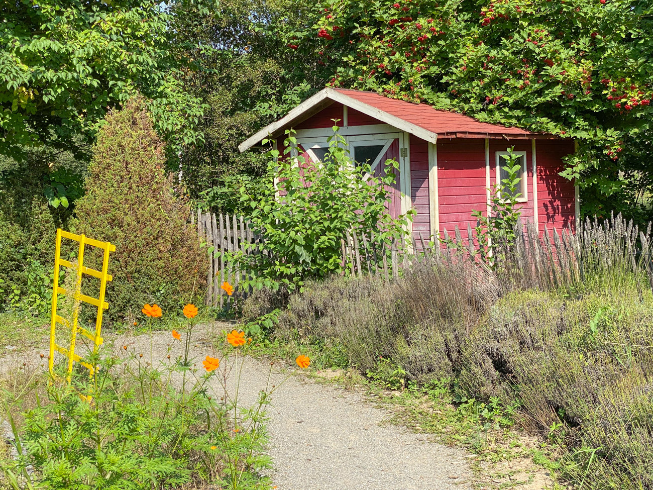 Versteckte Gartenhütte