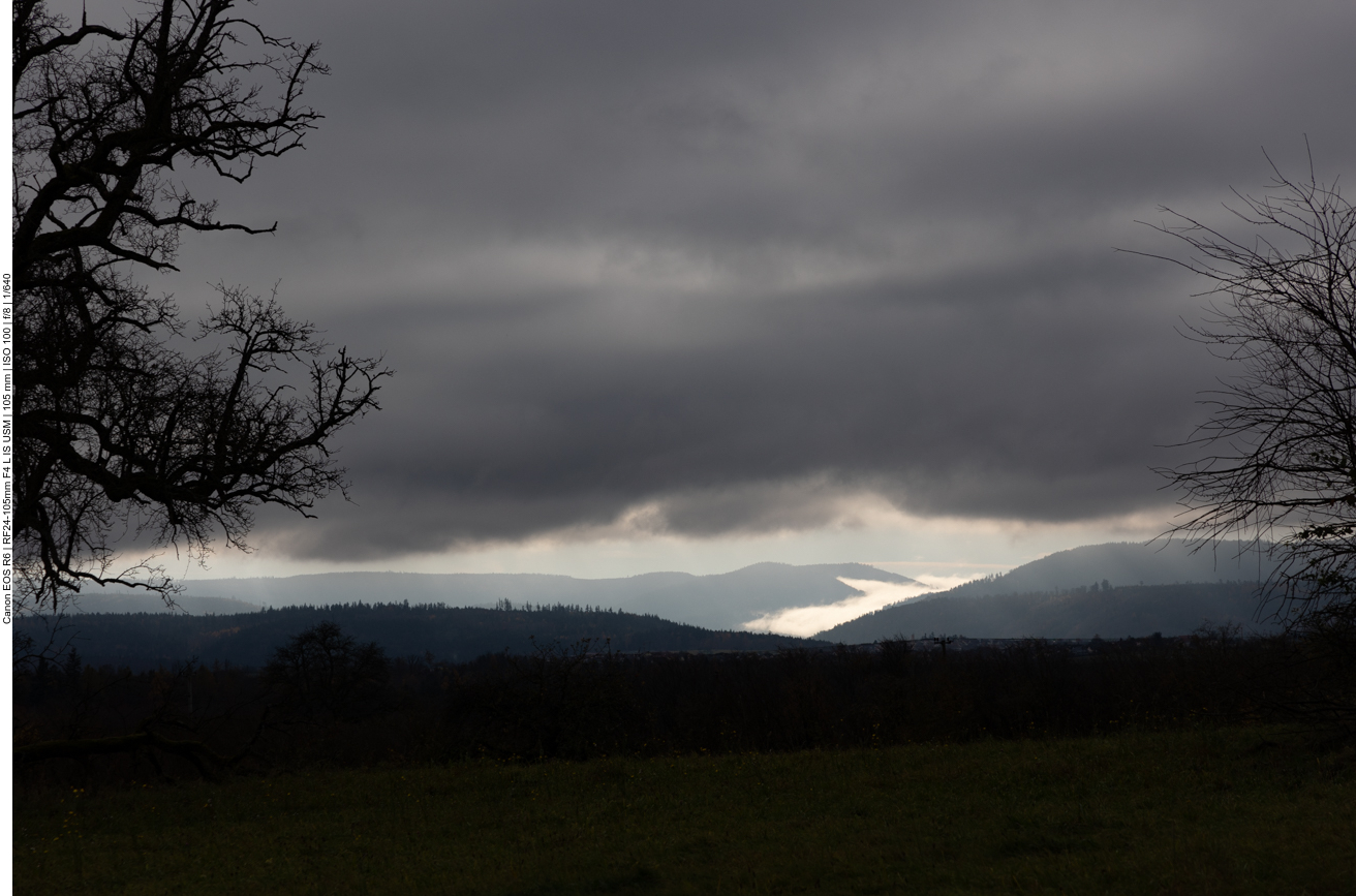 Tiefe Wolken über den Schwarzwaldtälern