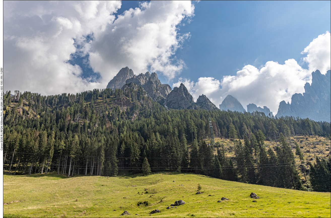 Wir laufen eine kleine Runde unterhalb der Pale di San Martino