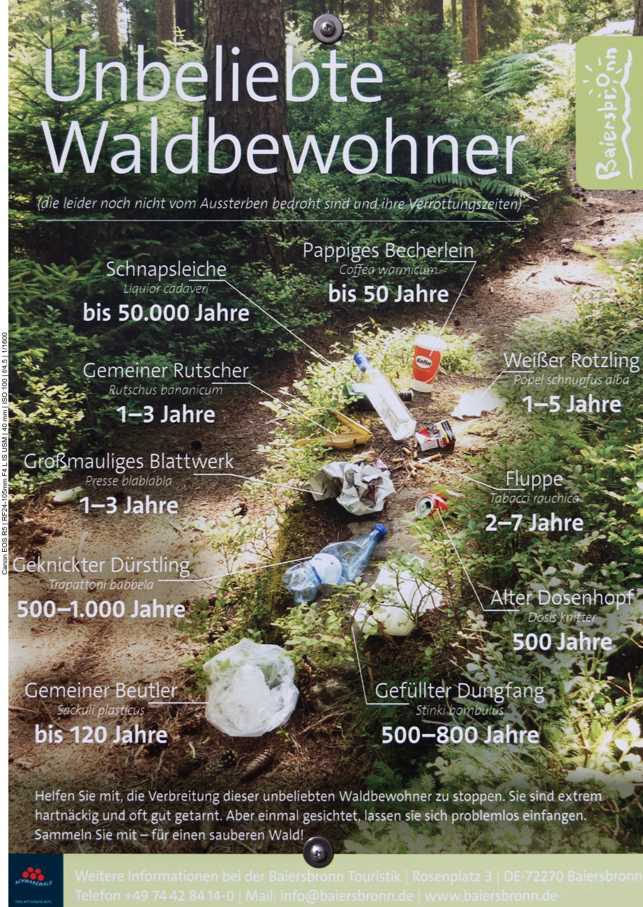 Lustiges Schild zu ernstem Problem