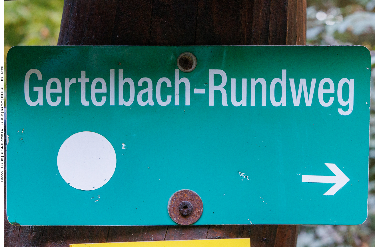 Kennzeichnung des Wanderwegs "Gertelbachsteig"