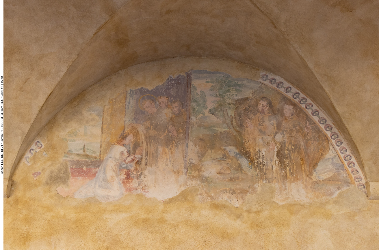 Verblichenes Fresco an der Abteiwand