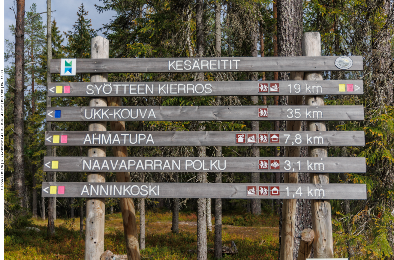 Start der Wanderung Naavaparran Polku