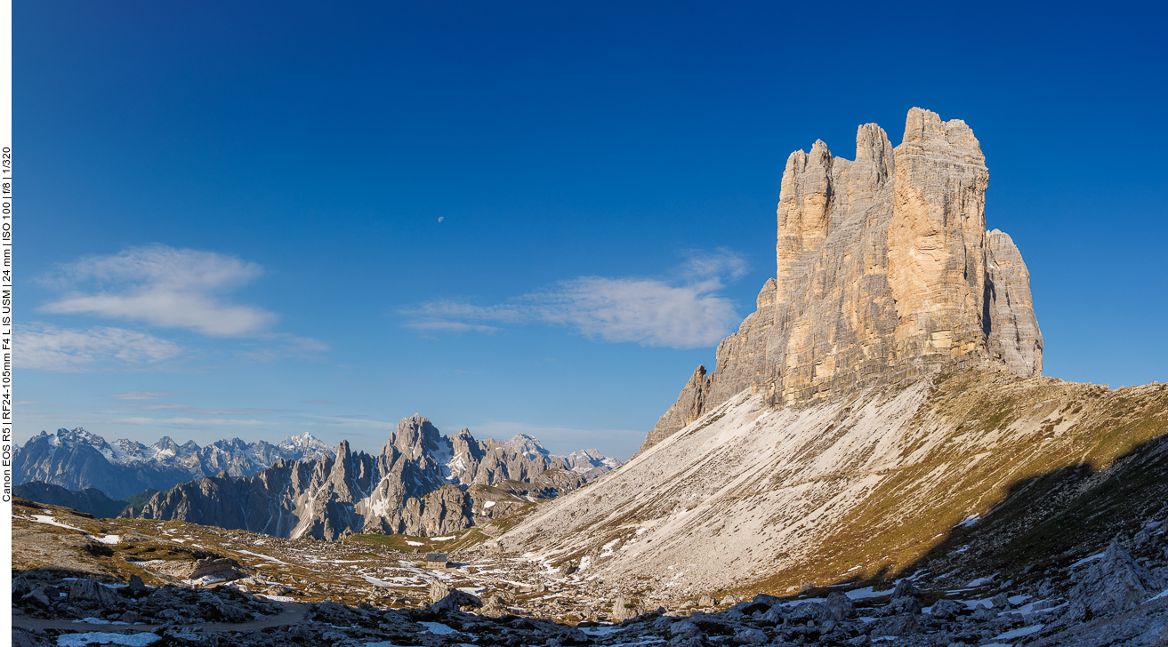 Die Drei Zinnen von der Seite 