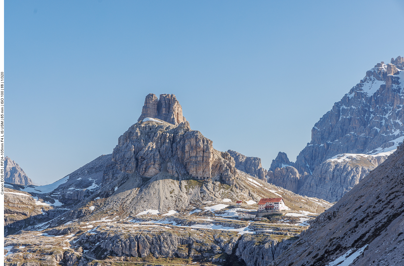 Die Drei Zinnen Hütte ist in Sicht 