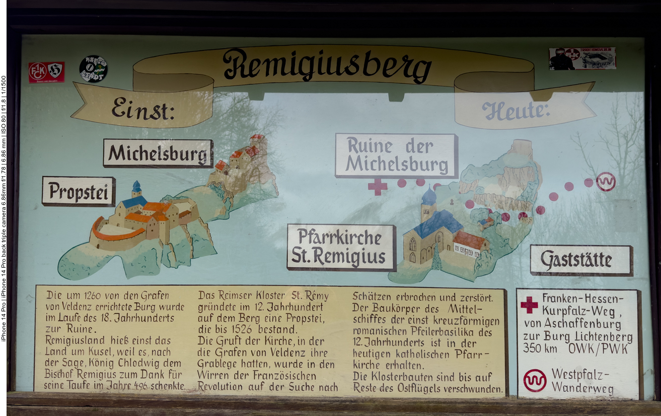 Infos zur Probstei und der Ruine Michelsburg auf dem Remigiusberg