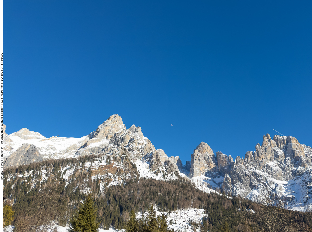 Rosetta [2.741 m], Cusilio [2.600 m], Figlio della Rosetta [2.460 m] und Pala di San Martino [2.996 m]