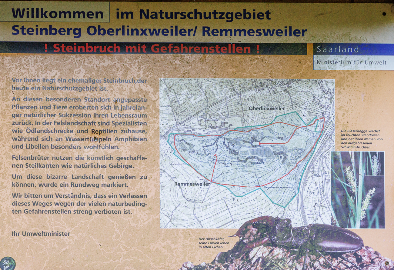 Infos und Hinweise zum Naturschutzgebiet und dem Steinbruch