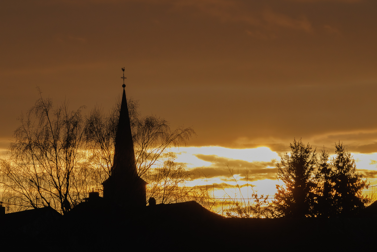Sonnenaufgang &uuml;ber Saarlouis/Dillingen